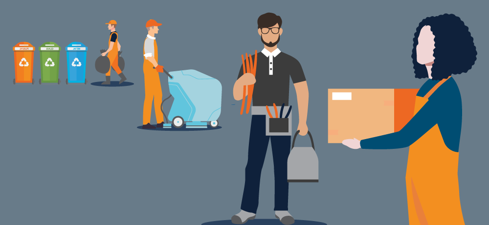 illustration of assorted temporary workers