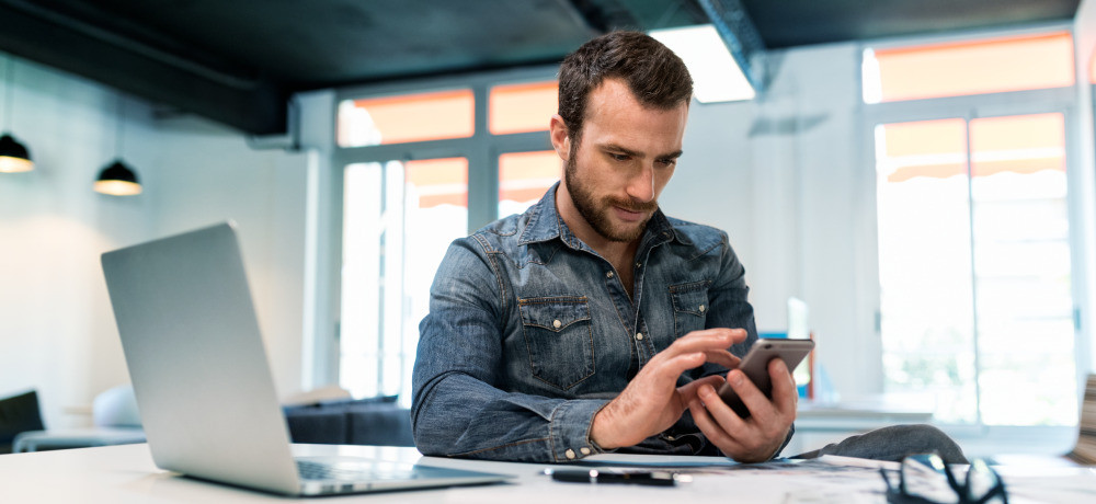 Man using the JobStack staffing app