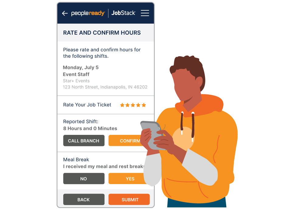 rate and confirm hours illustration