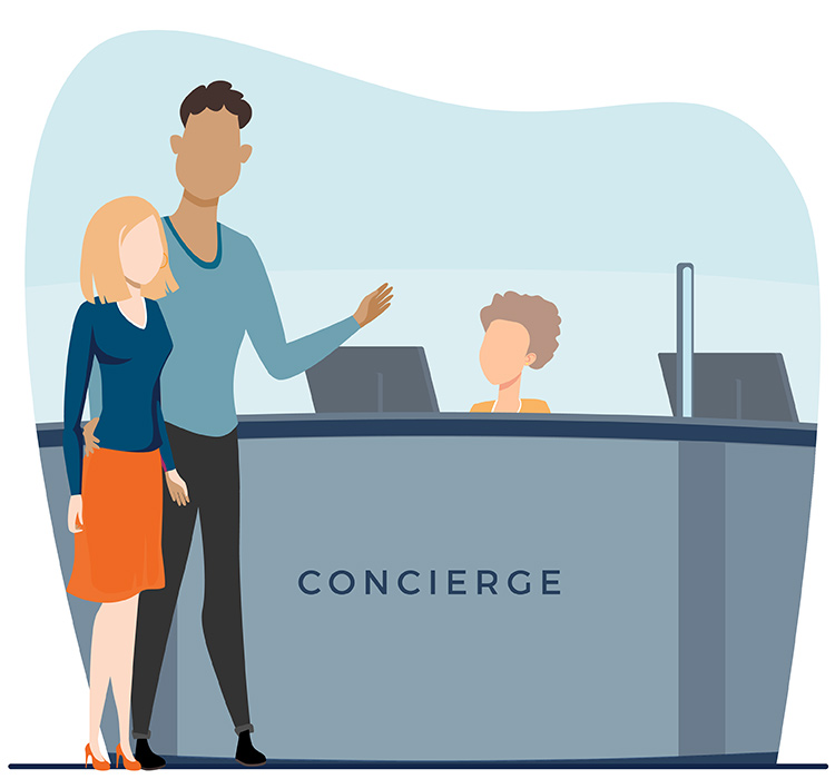 Illustration of a concierge desk