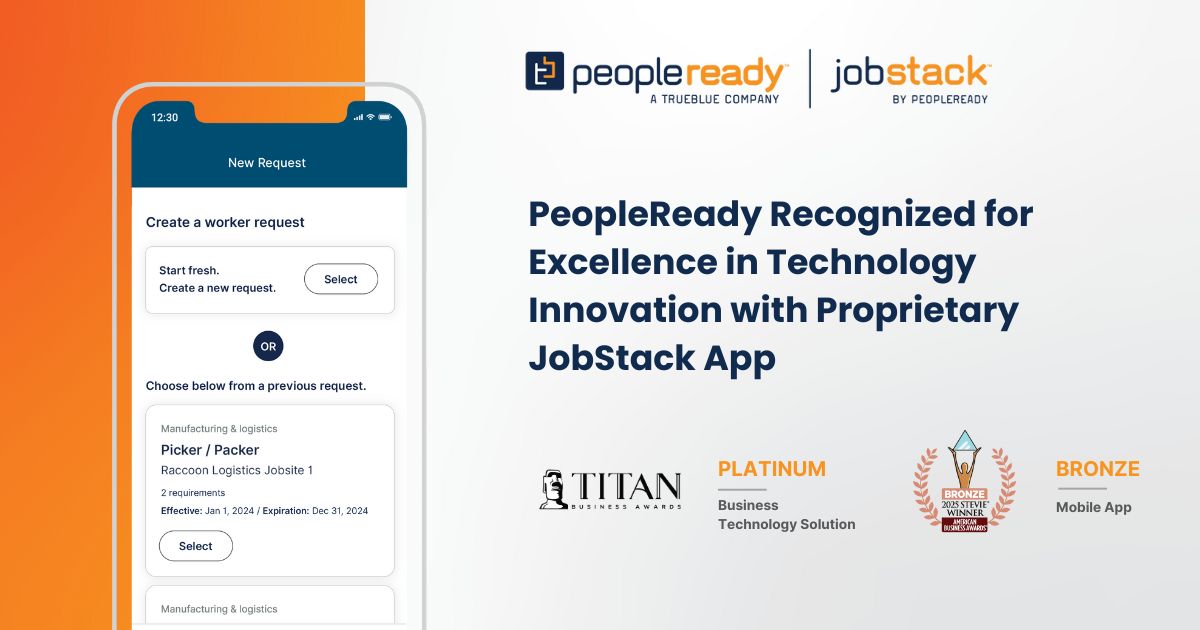 TrueBlue’s PeopleReady Brand Recognized for Excellence in Technology ...