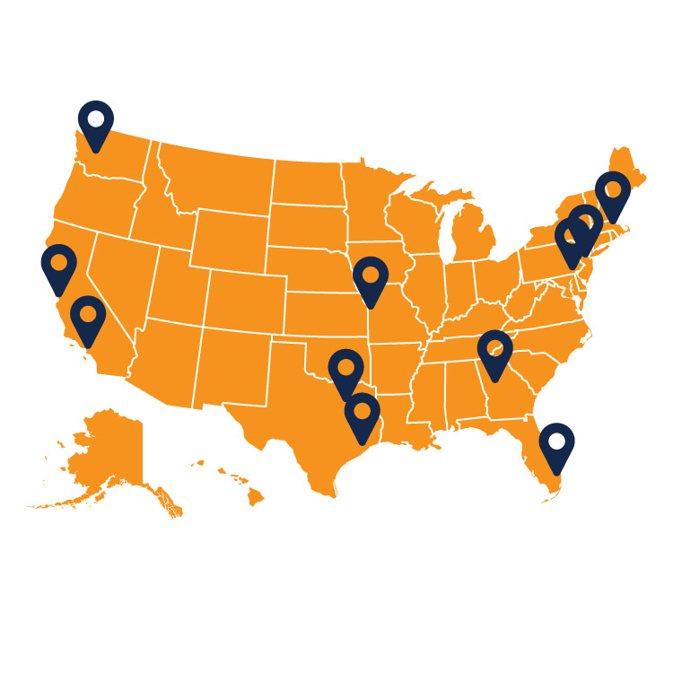    Nationwide coverage across the country 