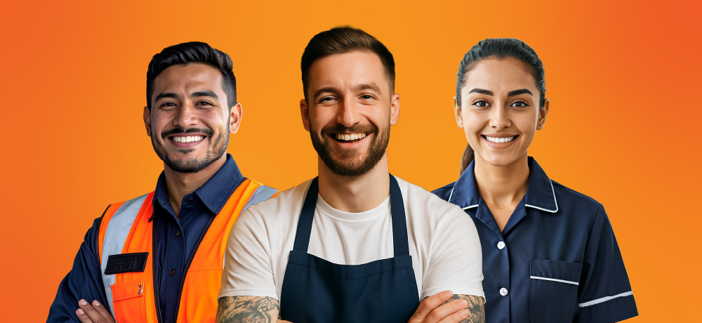 On-demand staffing workers supporting hospitality, events, construction and other industries.